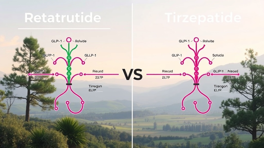 Retatrutide vs Tirzepatide Research Concept Art
